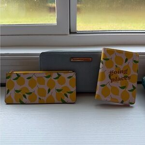 Poppy and Peonies Amalfi Stripe TRAVEL WALLET